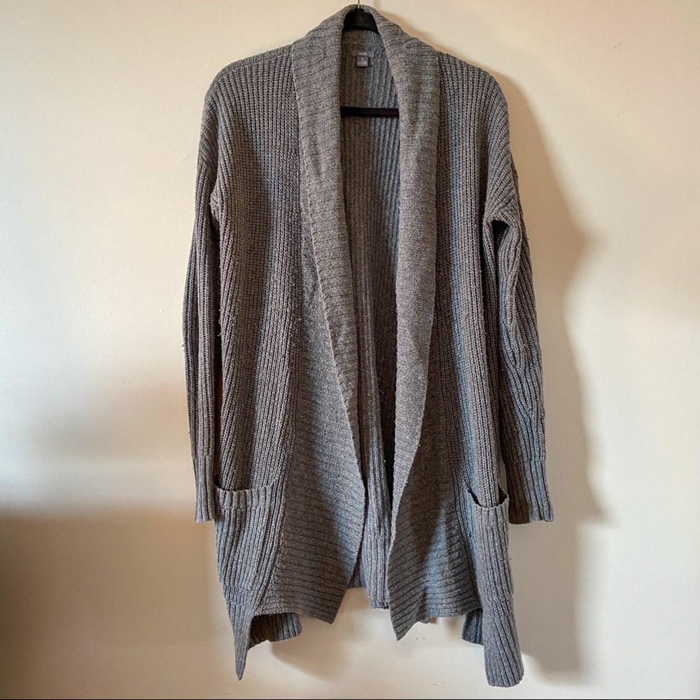 Grey knit cardigan
